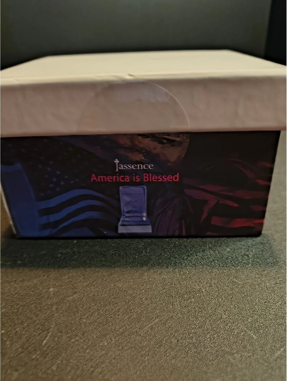 Jassence America is Blessed LED Light with Crystal Block and Base
